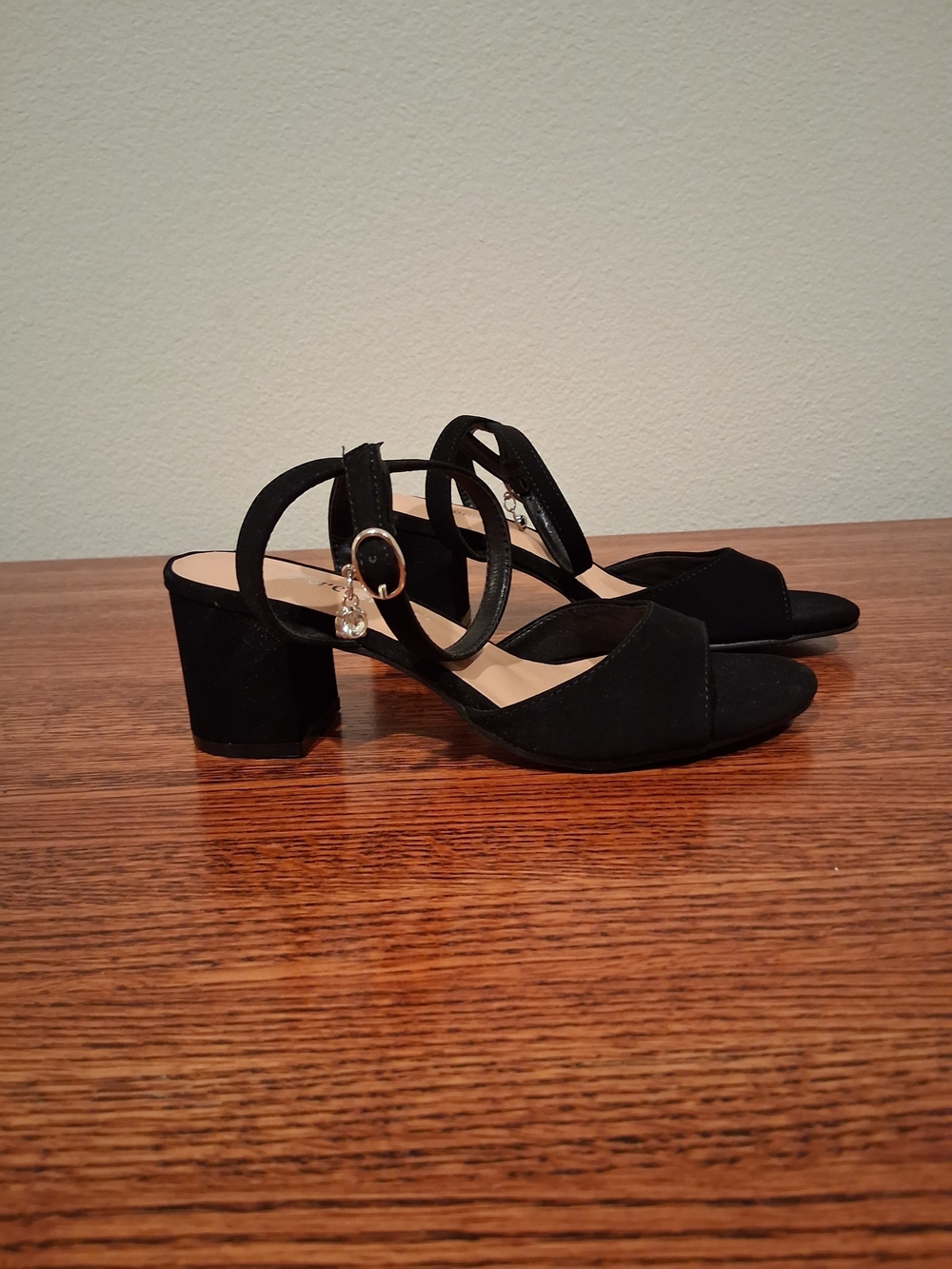 Classic Black Block Heel Sandals with Ankle Strap